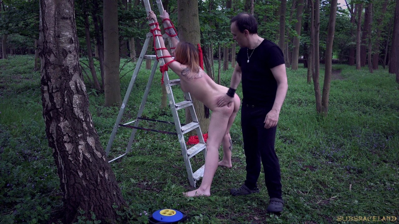 Female sub Christie Starr rope bound in woods for painful whipping & face fuck porn photo #427659884 | Subspace Land Pics, Christie Starr, Bondage, mobile porn