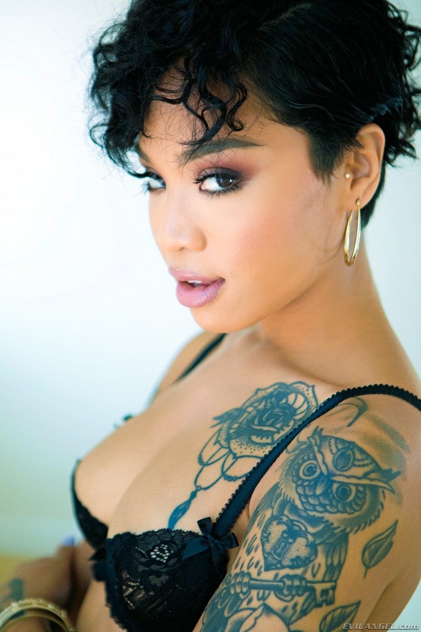 Tattooed brunette Honey Gold shows her natural tits while changing looks порно фото #426908056 | Evil Angel Pics, Honey Gold, Pornstar, мобильное порно