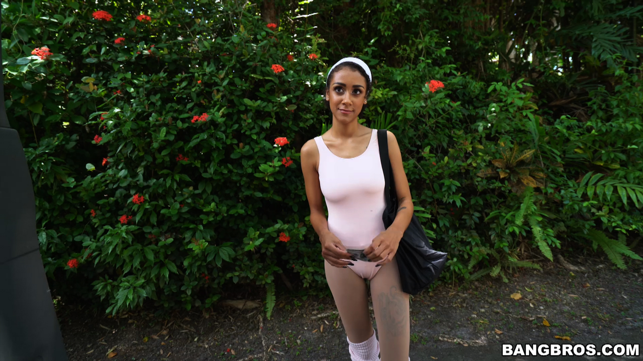 Ebony with big titties Ariana Aimes hikes her skirt up & gets rammed in a van zdjęcie porno #424682429