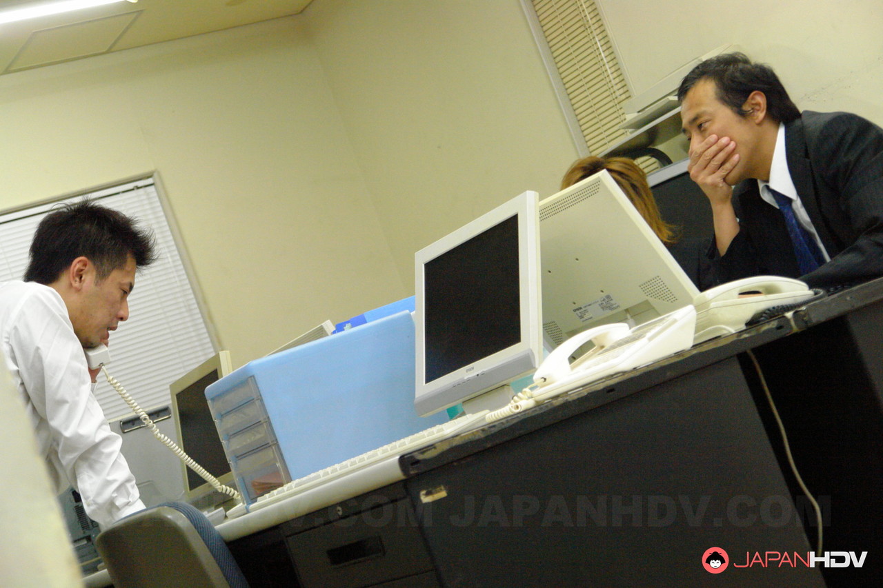 Japanese wife Kana Aizawa gets pounded by her husband's co-workers porno fotoğrafı #425149372
