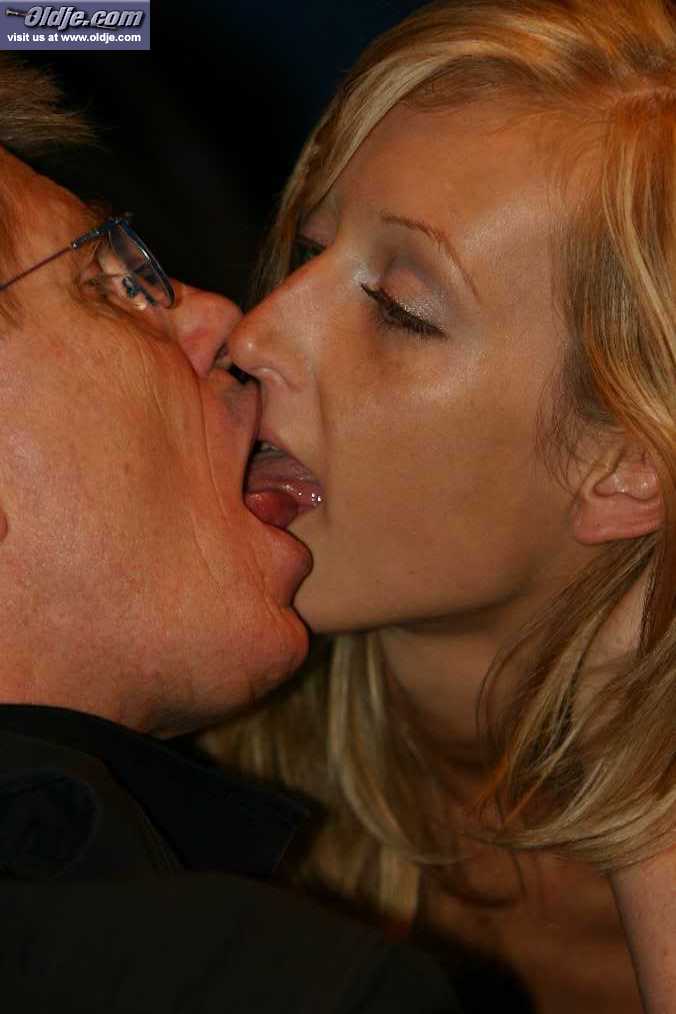 Blonde in glasses Margareta gets fucked by a nerdy old man on a couch ポルノ写真 #425269730