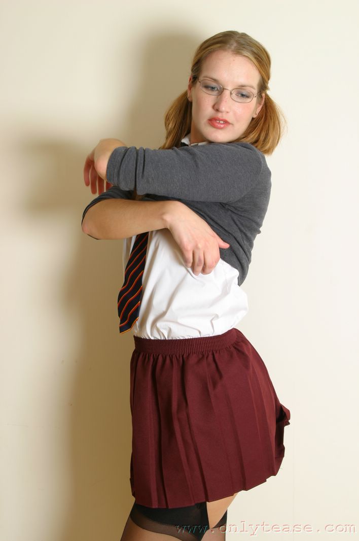 Geeky schoolgirl Kat strips and poses like a real slut in stockings порно фото #426136614 | Only Tease Pics, Kat, Legs, мобильное порно