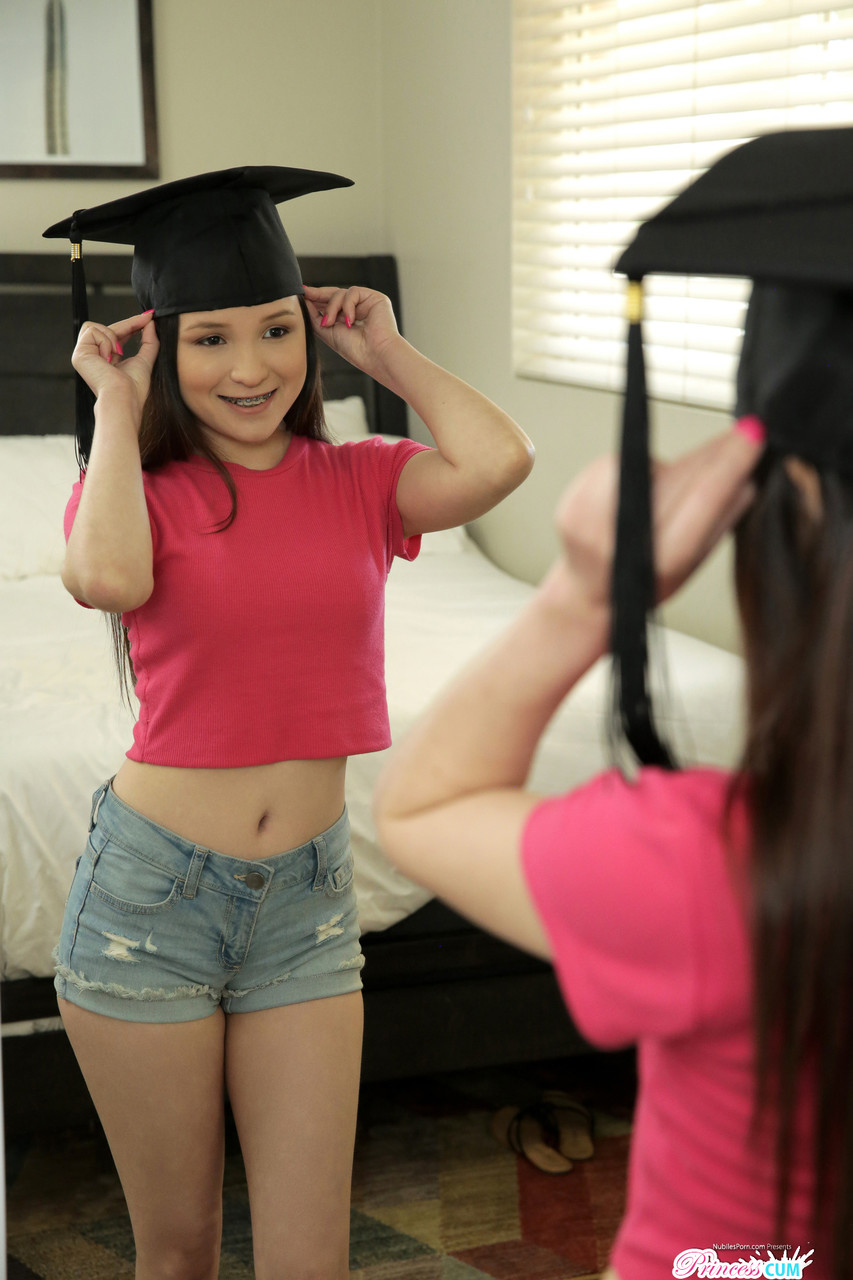 Teen hottie with a graduation cap Rosie Riches gets her hot pussy creampied porn photo #423070910