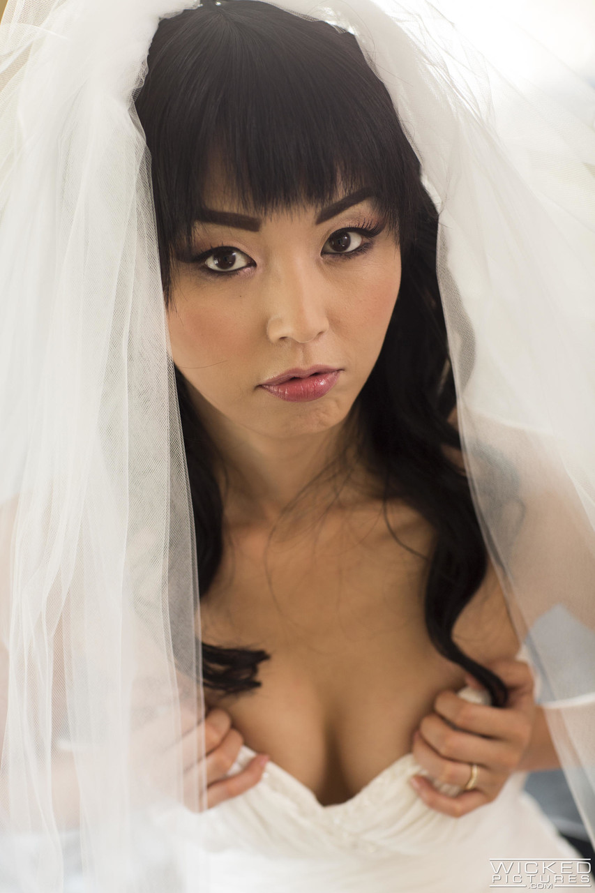 Naughty Asian bride Marica Hase strips and rides the best man's cock porn photo #424220321