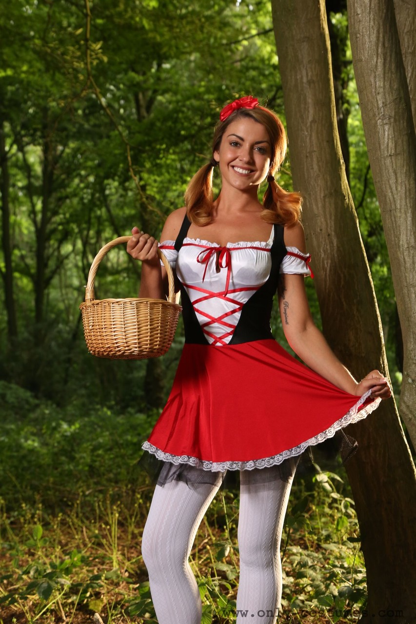 Sexy Little Red Riding Hood Gemma Jack teases in pantyhose in the forest 포르노 사진 #423154654 | Only Costumes Pics, Gemma Jack, Cosplay, 모바일 포르노