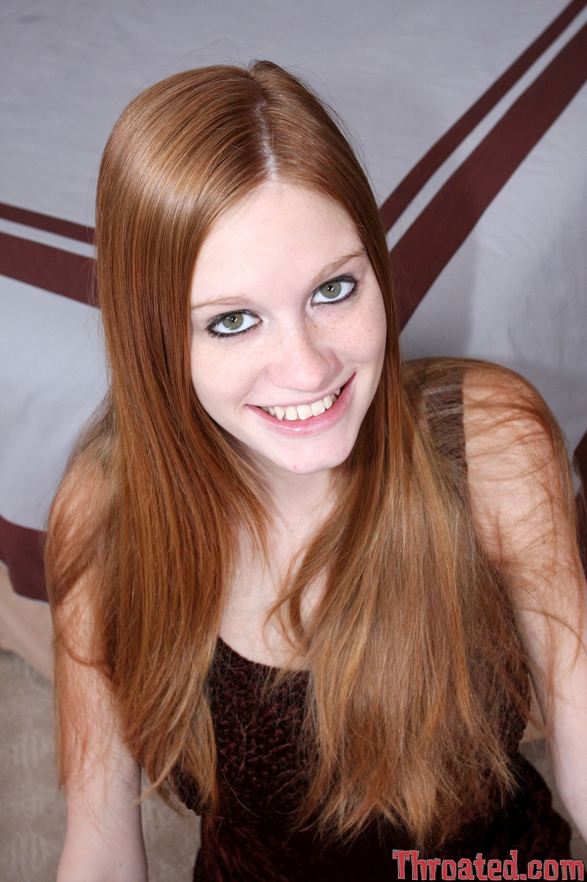 Skinny redhead with a beautiful smile Layla Exx blows cock until it ejaculates porn photo #428474454