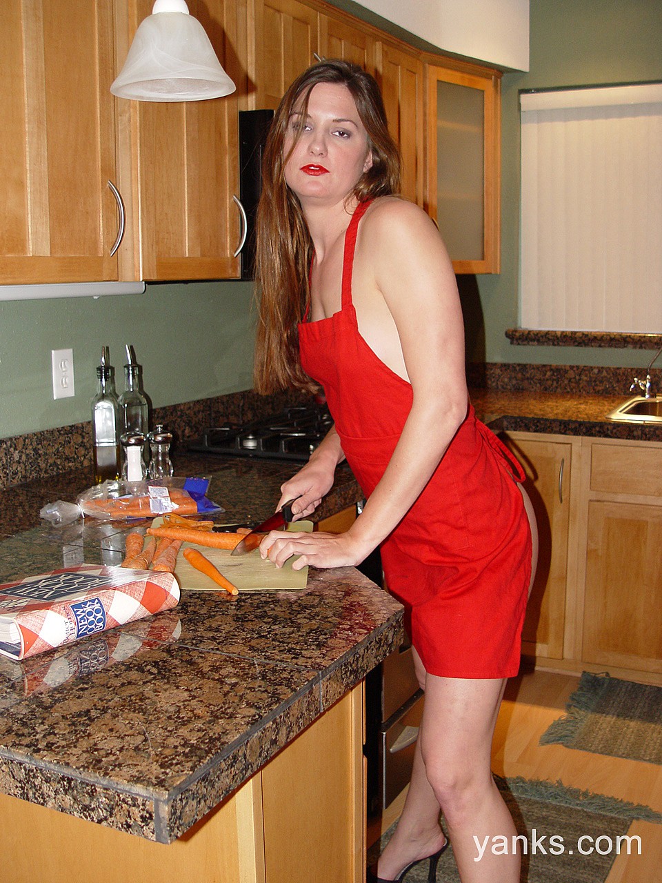 Brunette chick Jessica flashes her natural tits and masturbates in a kitchen porn photo #426996239