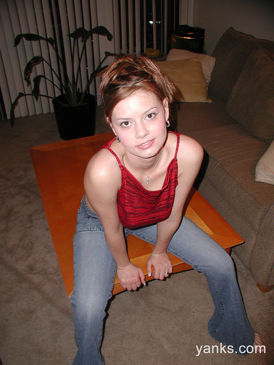 Redhead teen Kelly flaunts sexy feet & sheds jeans to show natural hairy bush photo porno #423309526