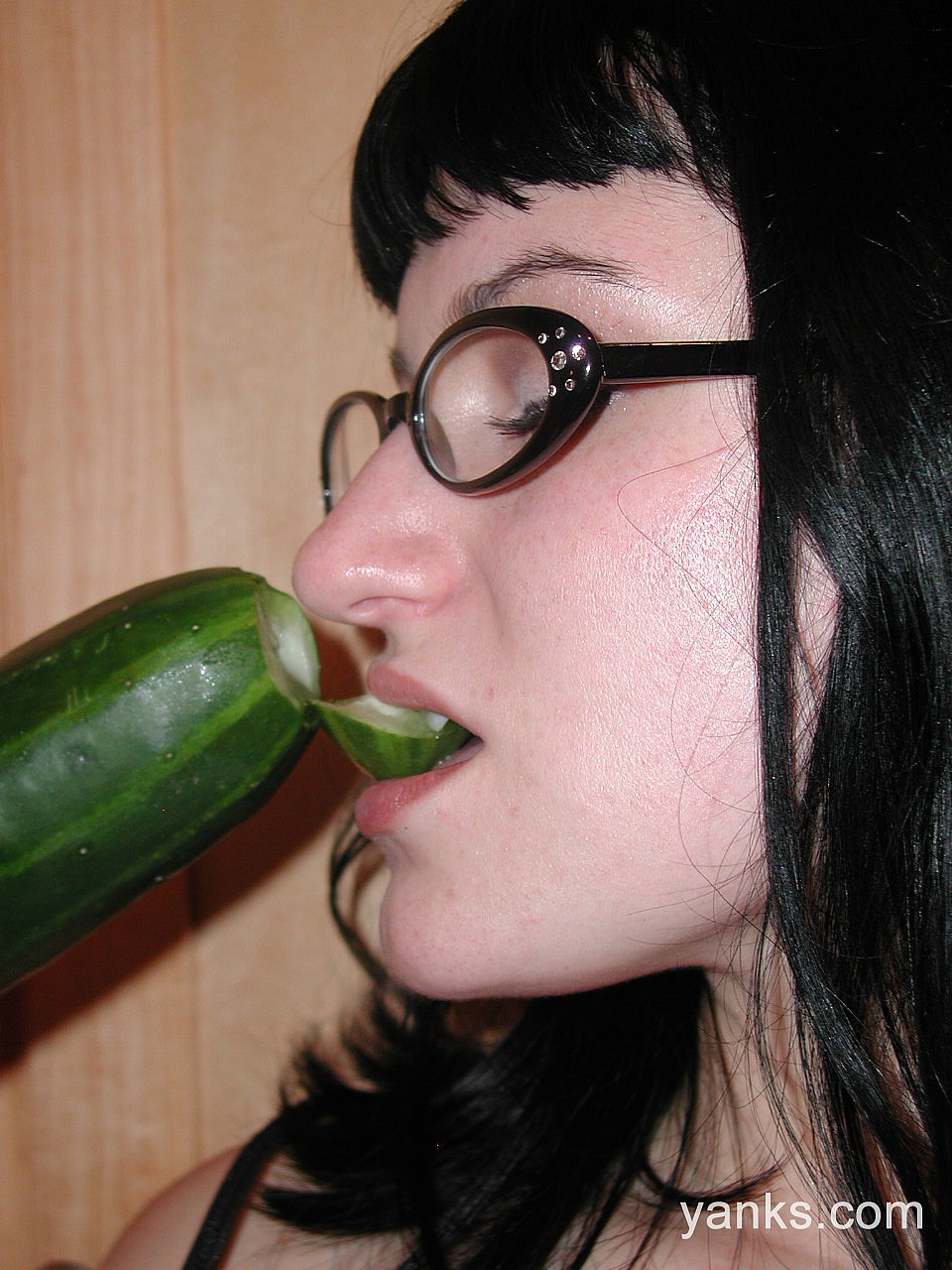 Black haired housewife with glasses Katrina plays with fat cucumber foto porno #427075824