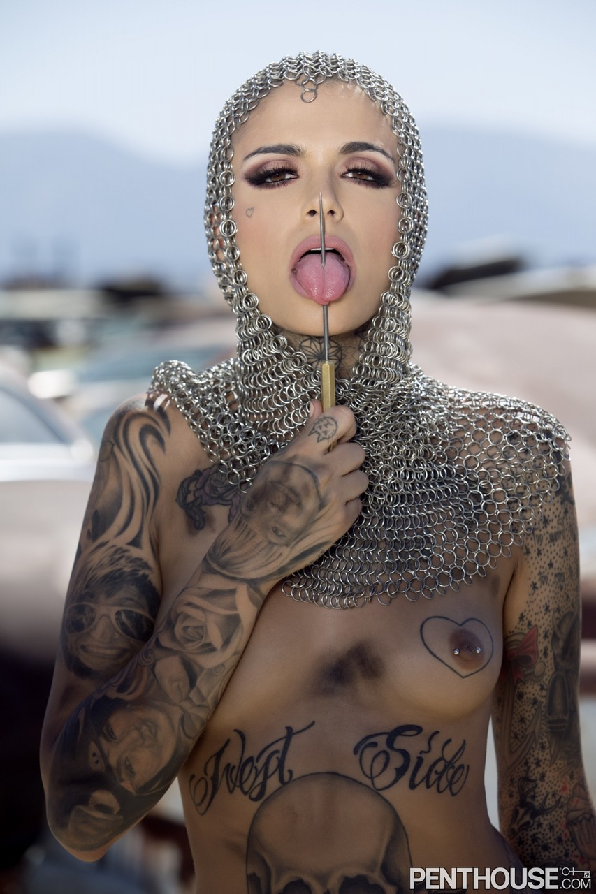 Bald inked babe Leigh Raven flaunts her small boobs and poses nude outdoors порно фото #424170757 | Penthouse Gold Pics, Leigh Raven, Tattoo, мобильное порно