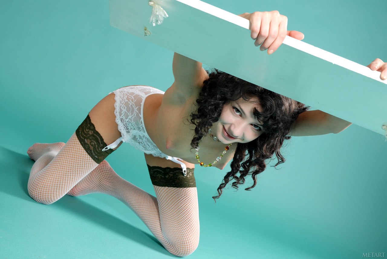 Curly haired Russian teen babe Dinara B swinging in her sexy lingerie порно фото #428686149 | Met Art Pics, Dinara B, Curly, мобильное порно