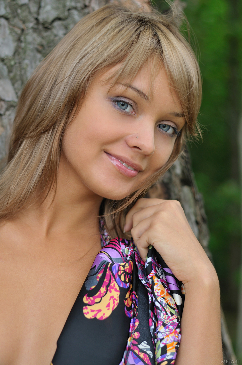 Sweet Teen With Blue Eyes Lada D Reveals Her Small Breasts In The Woods