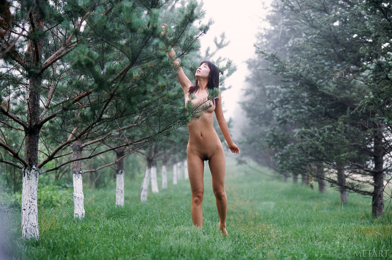 Glamorous Asian Wu Weiquiposes nude while taking an erotic outdoor stroll foto porno #423453508