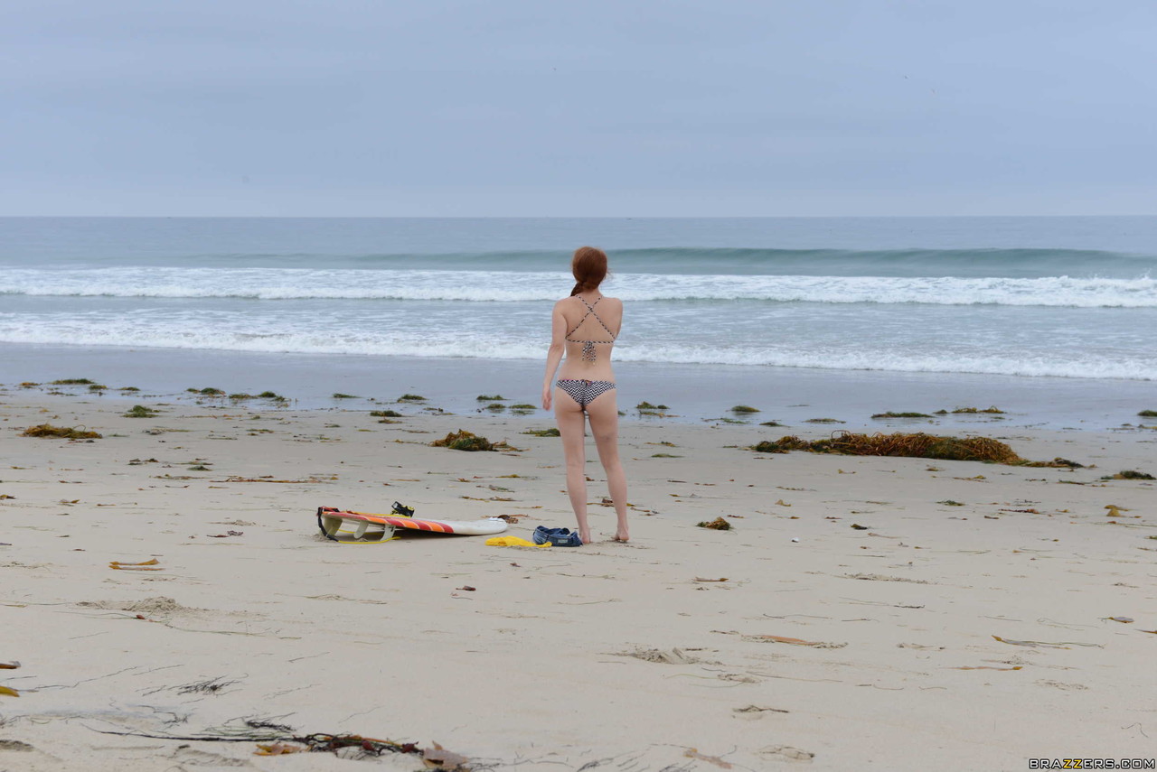 Superb hot redhead Penny Pax showing her perfectly shaped body on the beach porn photo #425449237