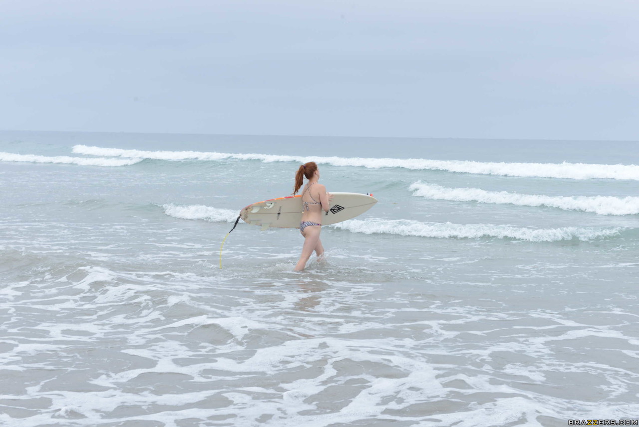 Superb hot redhead Penny Pax showing her perfectly shaped body on the beach porn photo #425449245