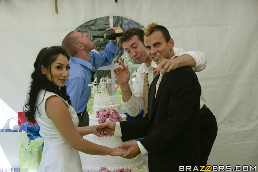 Delightful brunette Roxy Jezel enjoys her outdoor wedding day ceremony porn photo #426352011