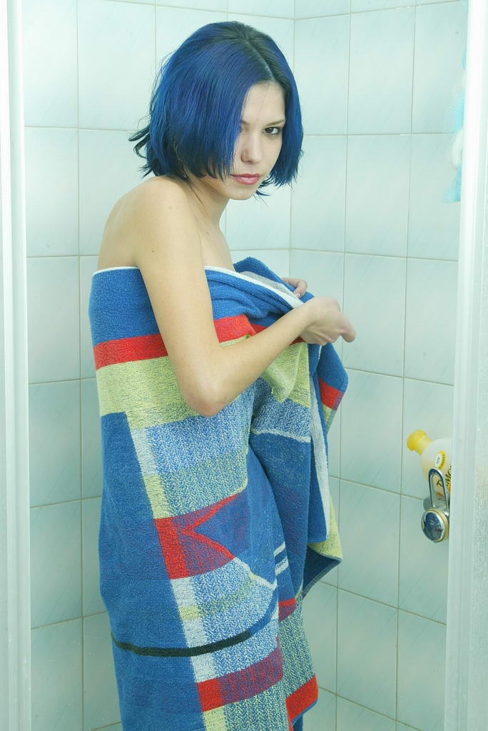 Blue haired amateur teen Katty rubs her shaved vagina in the shower porno fotoğrafı #423365053 | 18 Videoz Pics, Katty, Pussy, mobil porno