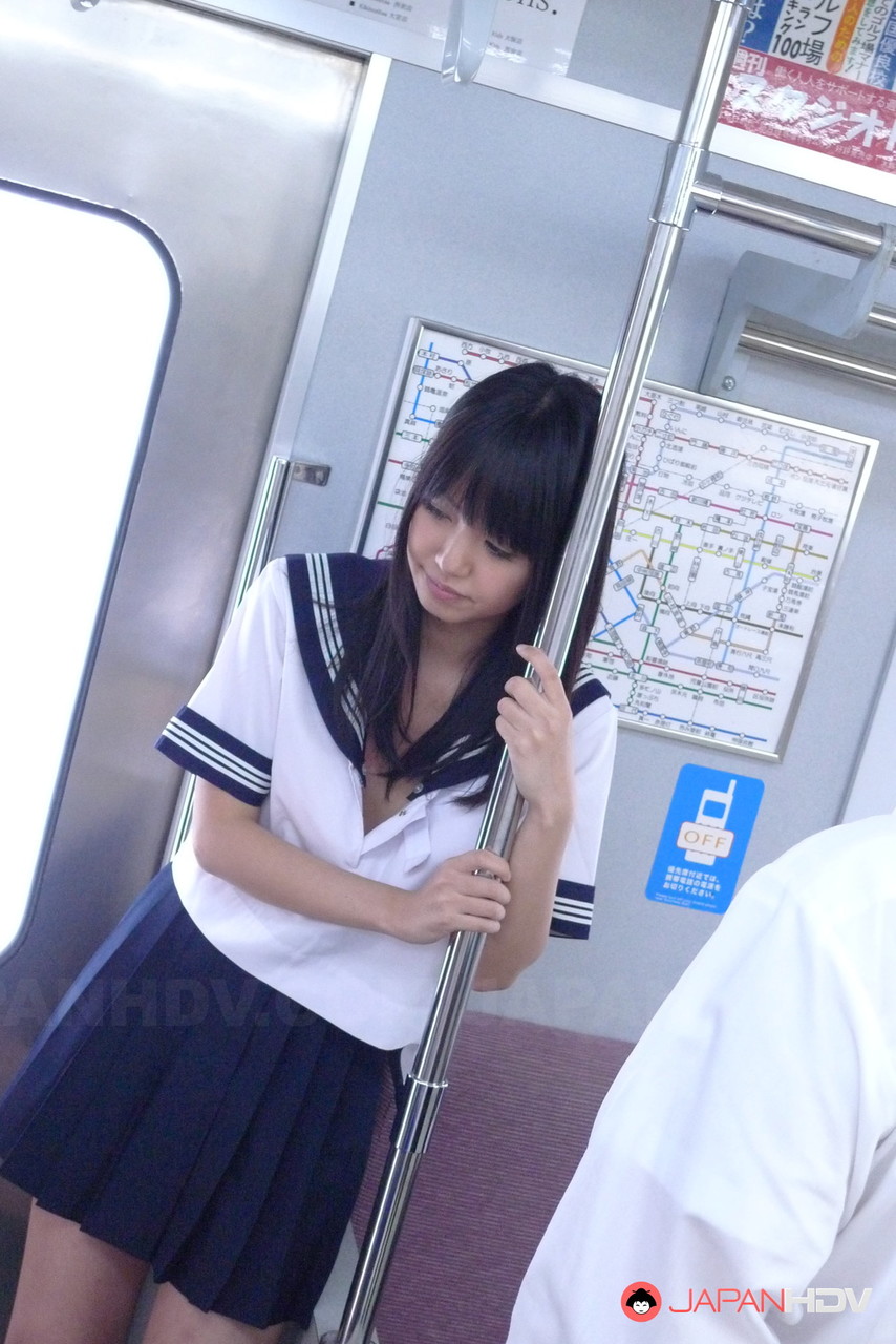 Schoolgirl Yayoi Yoshino gets gangbanged & her hairy twat creampied in a train porno foto #427030296