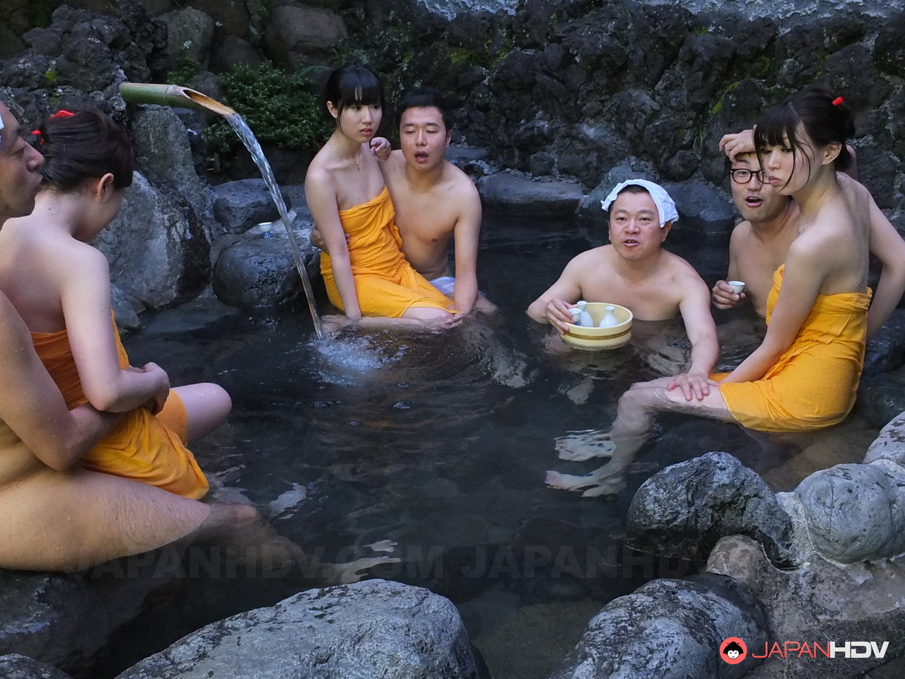 Three Japanese virgins get involved in an Asian orgy at the spa Porno-Foto #428331197