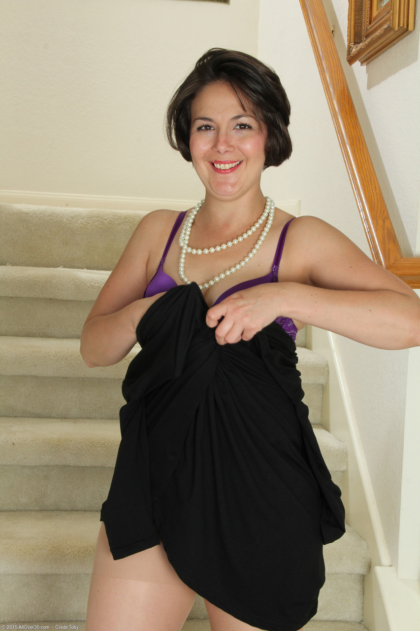 Little Amateur Milf Carlita Johnson Strips Touches Herself On The Stairs
