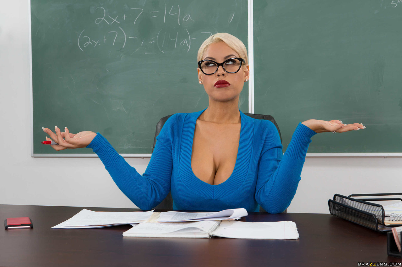 Blonde Teacher Bridgette B Unleashes Big Tits Gets Fucked In A Classroom Pov