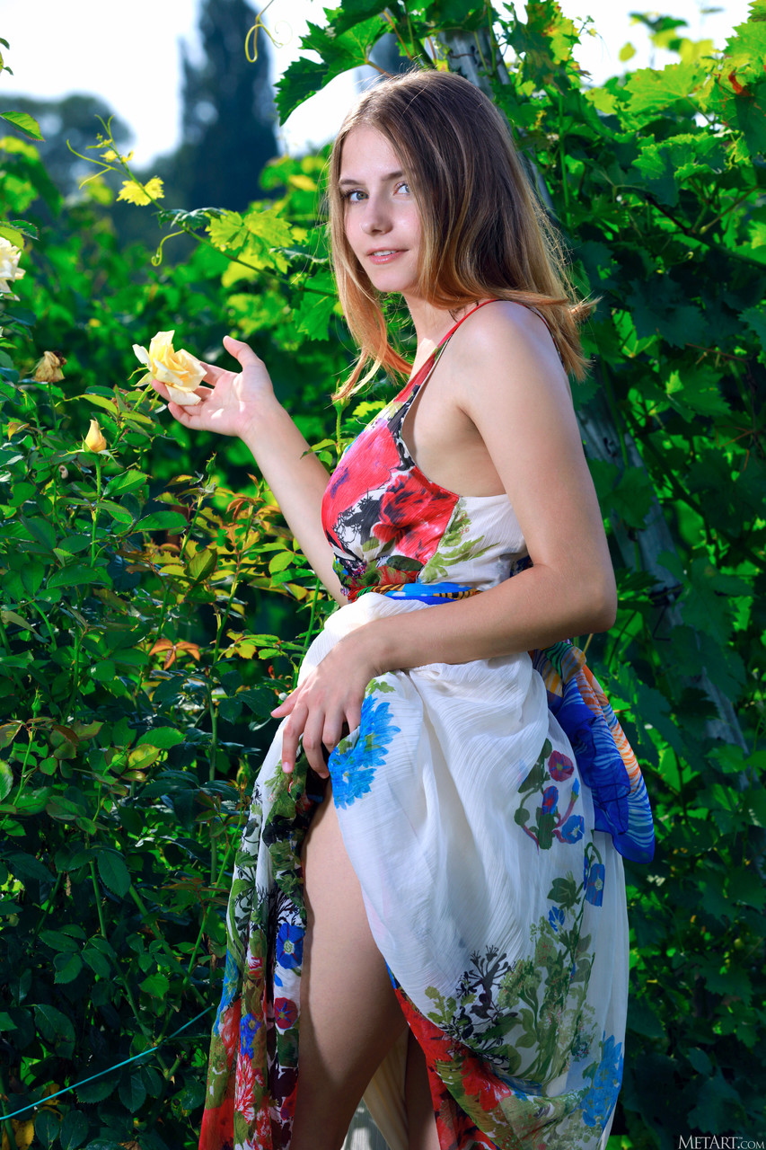 Big titted teen Dakota Pink strips her wonderful dress & poses naked outdoors Porno-Foto #424107017