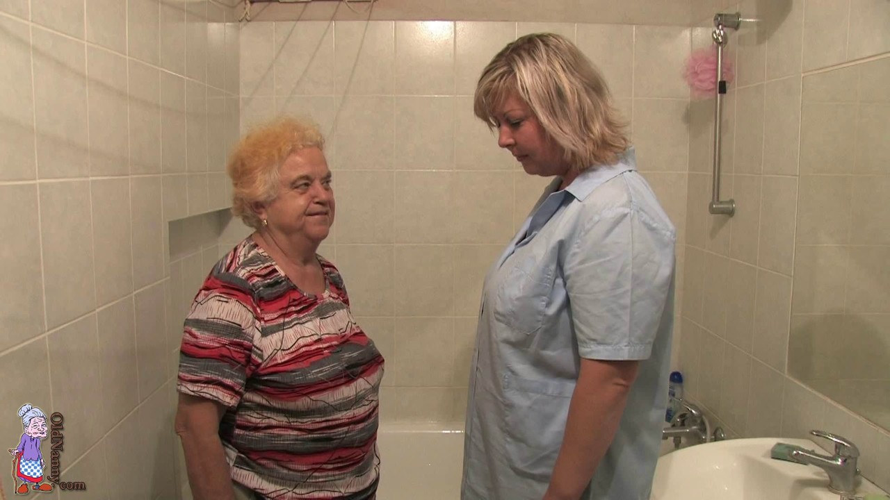 BBW granny Clara lets her lesbian caregiver finger her horny pussy photo porno #426573220