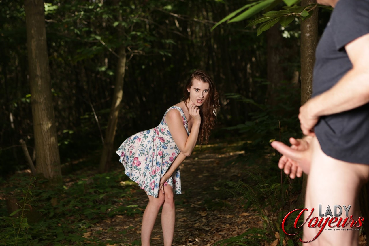 Brunette babe Brook Logan strips her sexy dress & poses for a voyeur in woods 色情照片 #424223988 | Lady Voyeurs Pics, Brook Logan, Voyeur, 手机色情