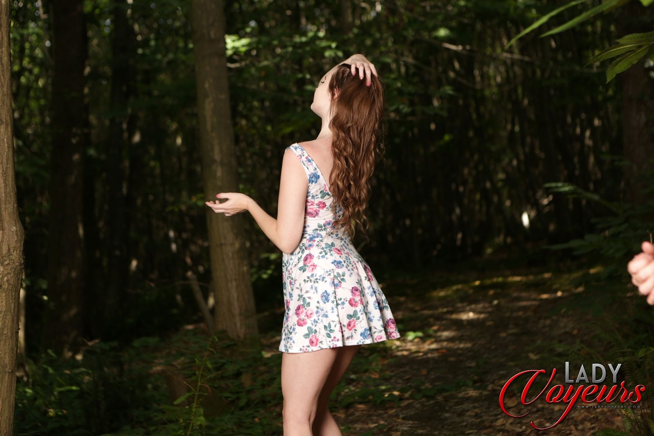Brunette babe Brook Logan strips her sexy dress & poses for a voyeur in woods 色情照片 #424223993 | Lady Voyeurs Pics, Brook Logan, Voyeur, 手机色情