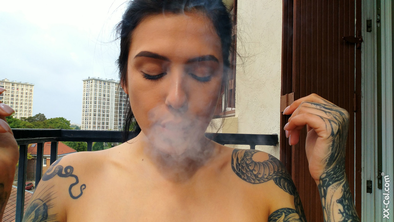 Amateur babe Evgenia Talanina showing off her sexy tattoos & big tits порно фото #424132820