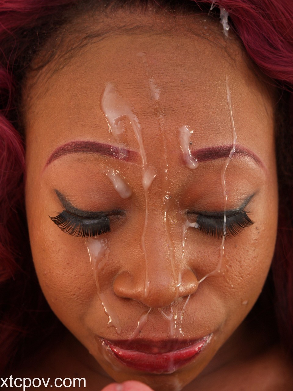 Curly haired redheaded ebony gets her face covered with jizz after a blowjob porno fotoğrafı #423715163 | XTC Pow Pics, Mocha Menage, Facial, mobil porno