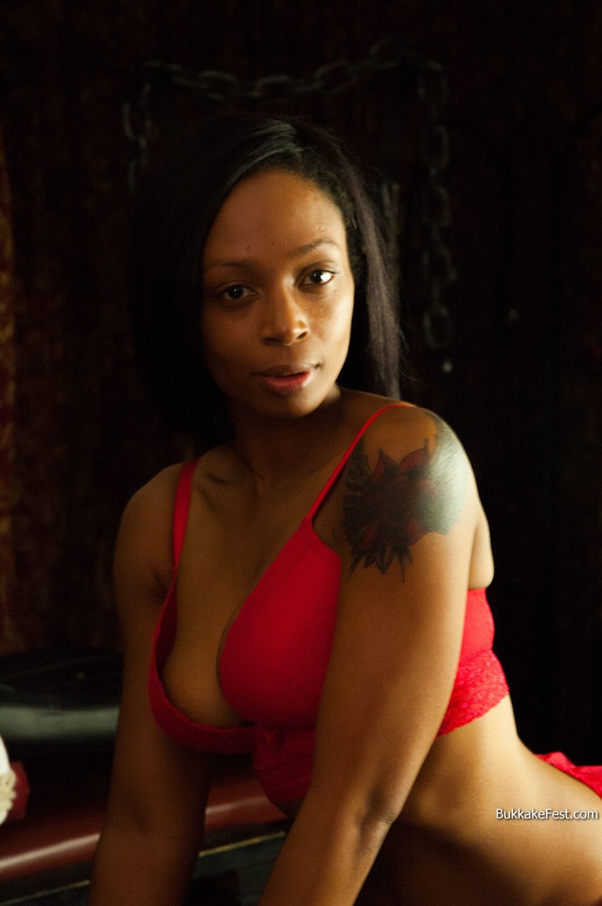 Ebony with big boobs Lola Marie poses in sexy red underwear and fishnets порно фото #422760490 | Bukkake Fest Pics, Lola Marie, Bukkake, мобильное порно