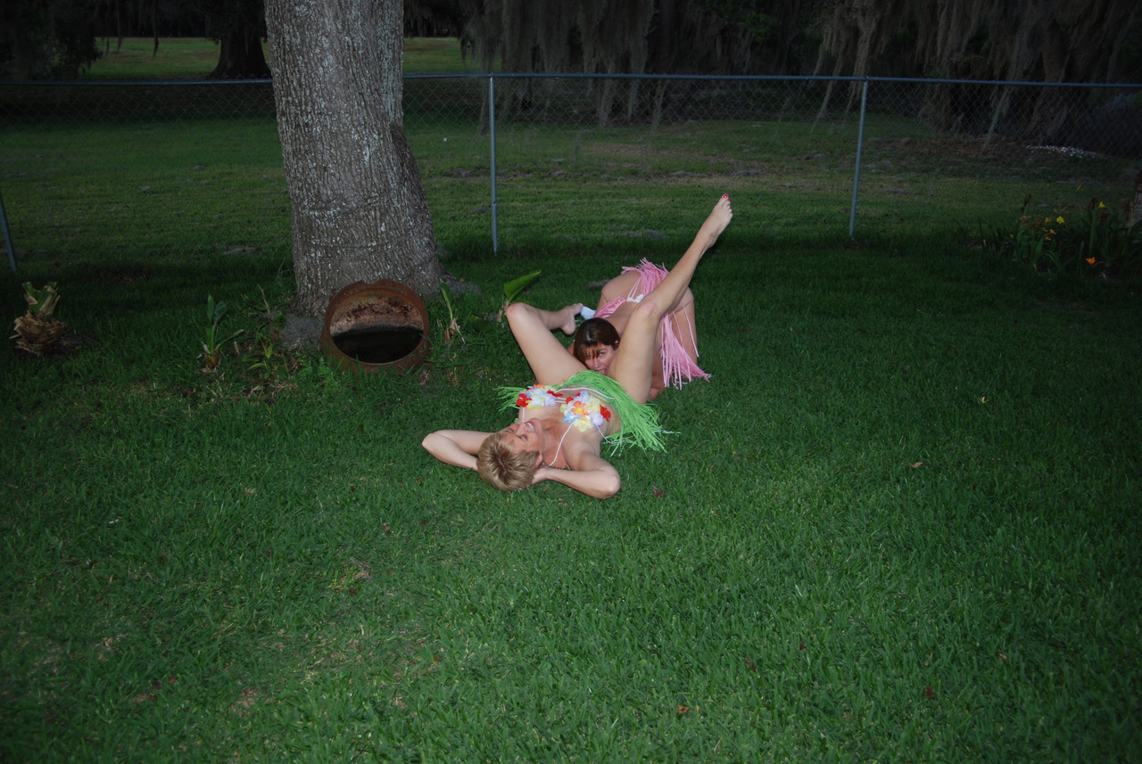 Playful Swinger Wives Tracy Lick Dee Rimming Each Other Outdoors