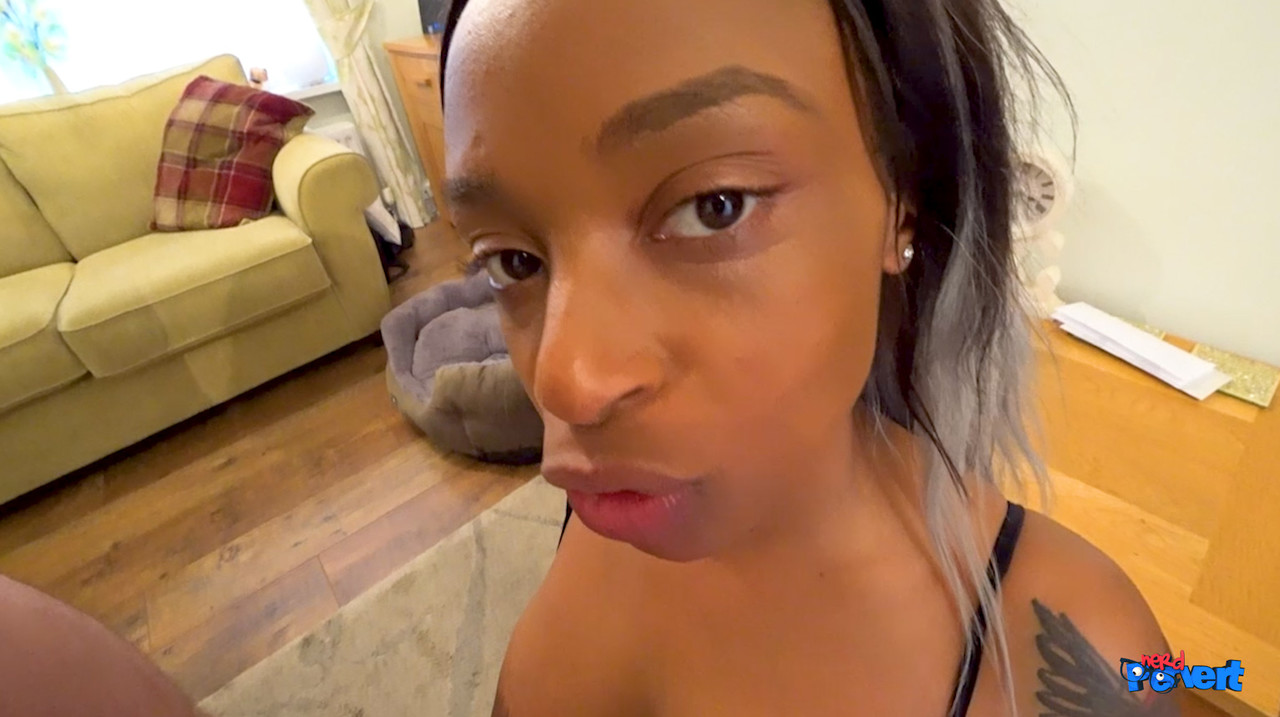 Naughty Ebony With Big Tits Takes Two White Dick And White Sperm In Her Mouth