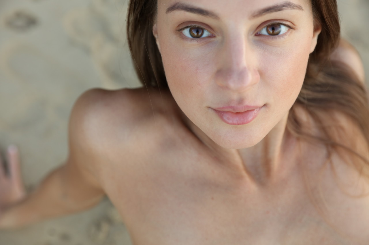 Russian stunner Melena Tara poses & shows her perfect body on the sandy beach photo porno #426868718