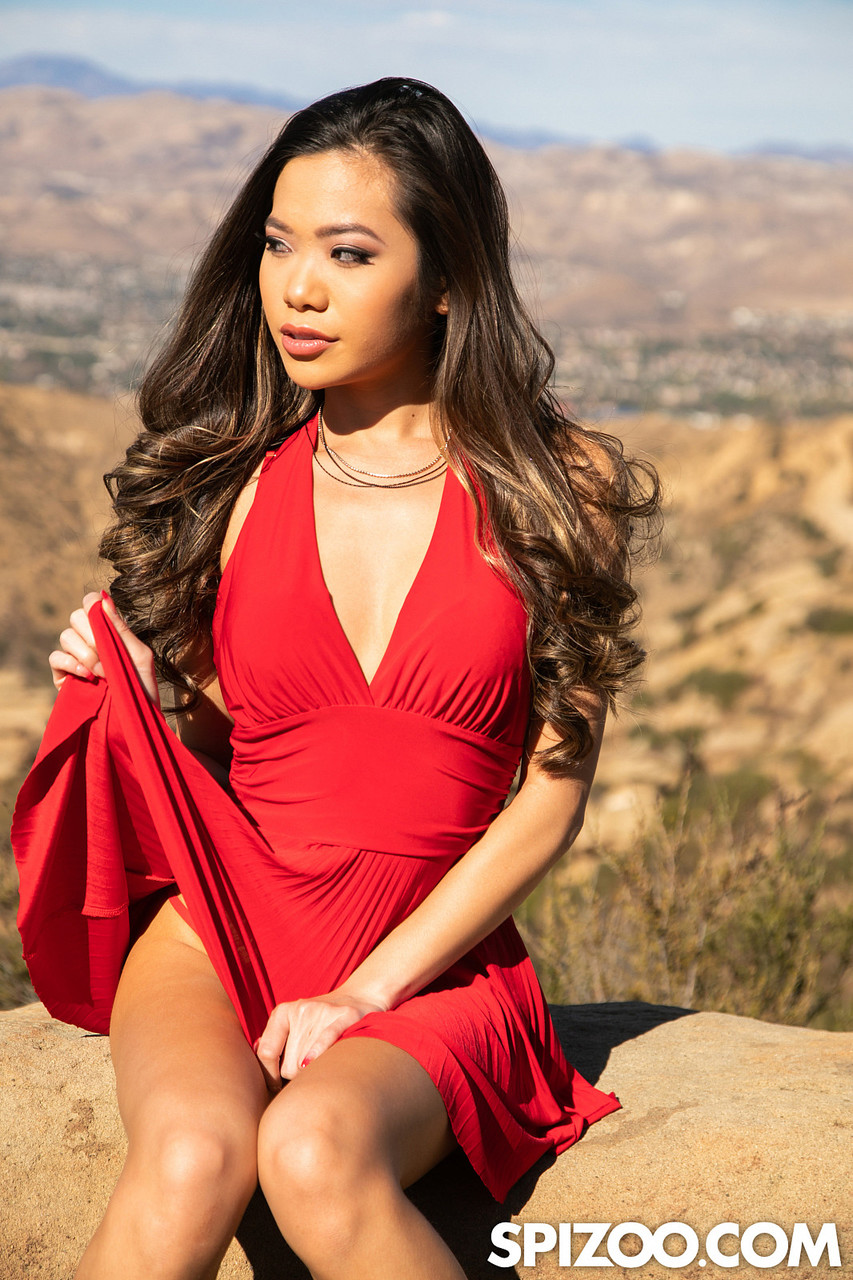 Asian honey in a red dress Vina Sky gets her tight clam banged deeply foto porno #423745196