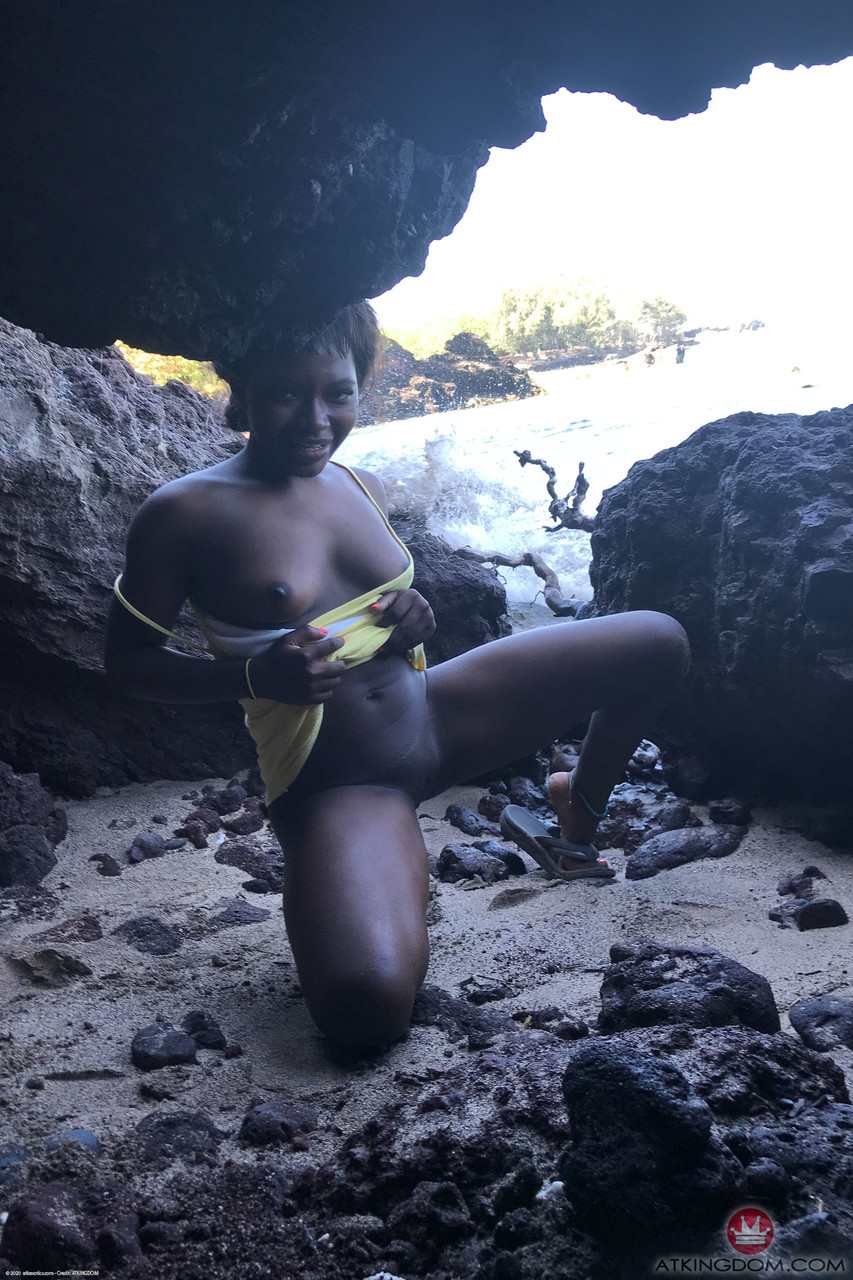 Little Afro American Teen Noemie Bilas Shows Her Tits Choco Holes In A Solo