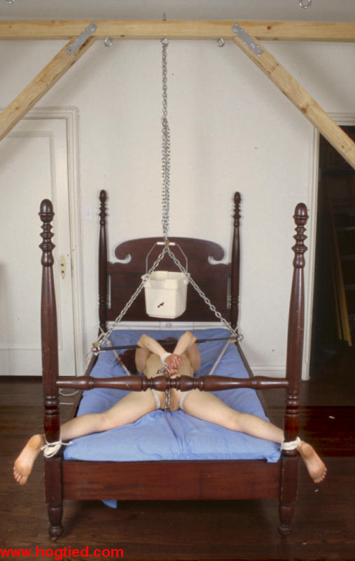 Tied up redhead Lyssa gets humiliated and punished on a torture bed porn photo #427184957