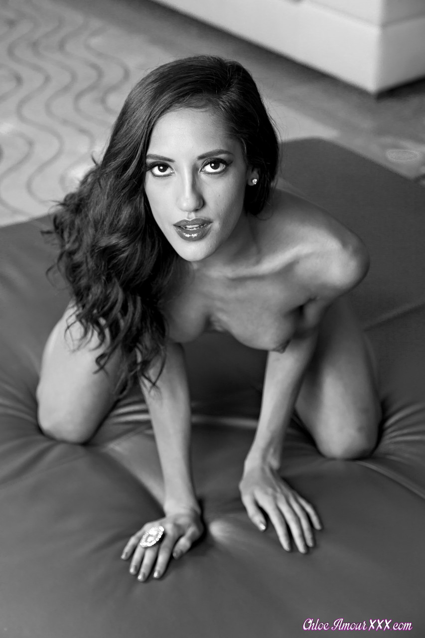 Stunning pornstar Chloe Amour flaunts her tits & twat in black and white shoot porno fotoğrafı #428223808