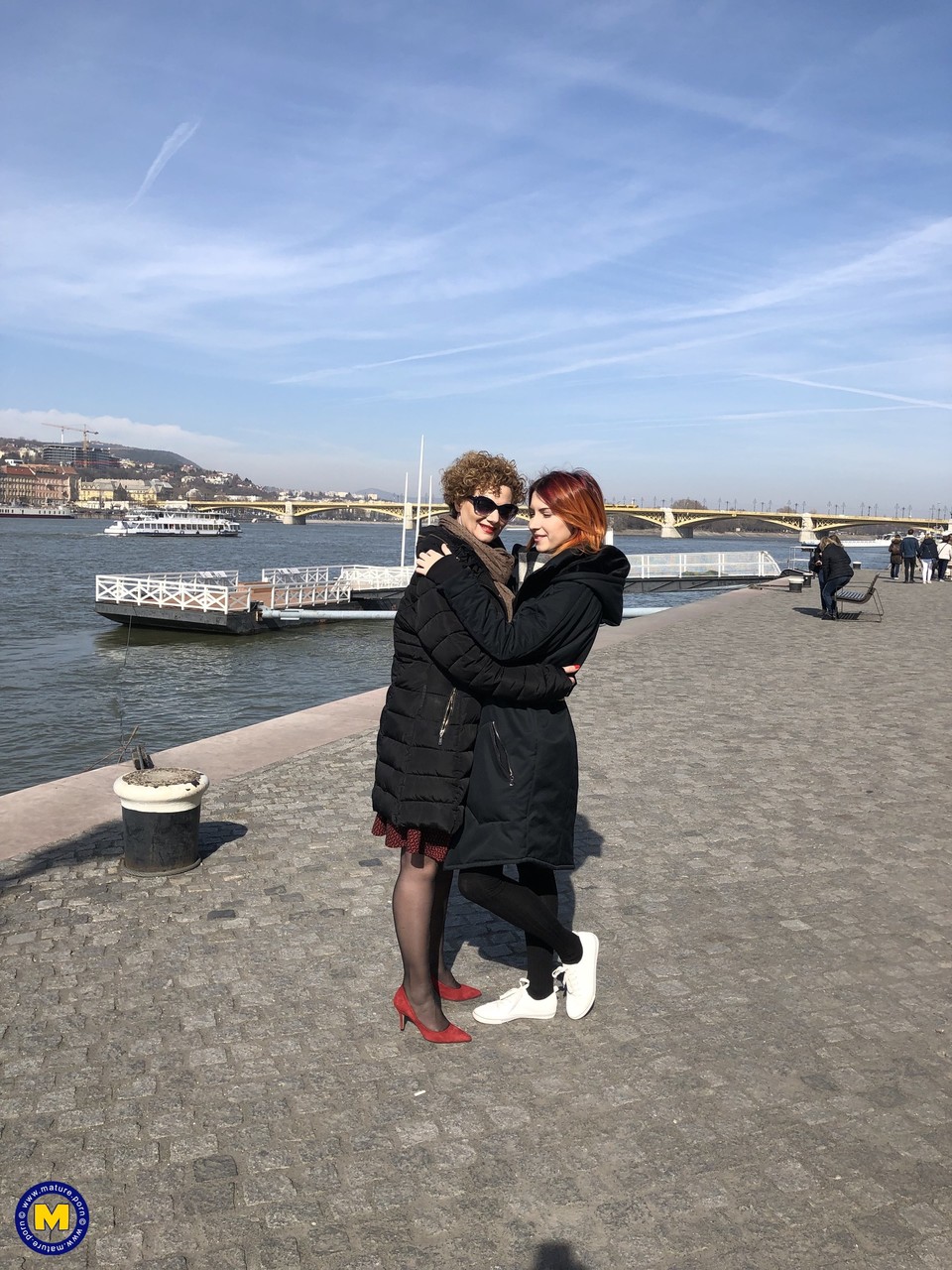 Redhead lesbian Elin Holm & mature brunette Merce having romantic date foto porno #424325703