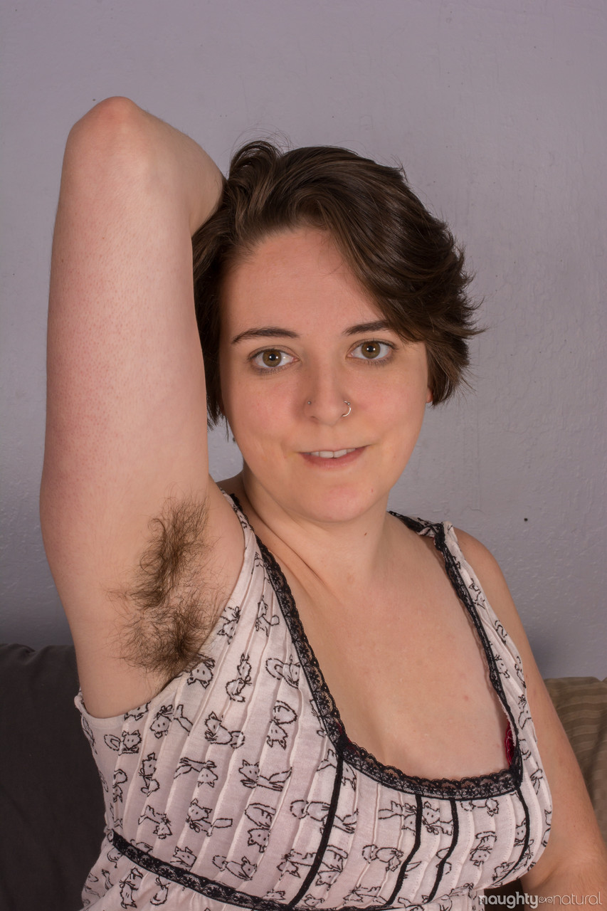 Brunette amateur with hairy armpits Harley Hex flaunts her bushy body порно фото #424831106