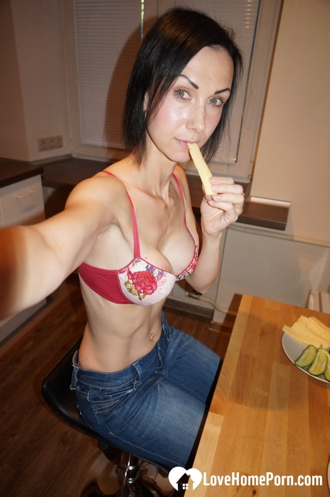 Skinny MILF displaying her big fake boobs in her own selfie compilation foto porno #424695971