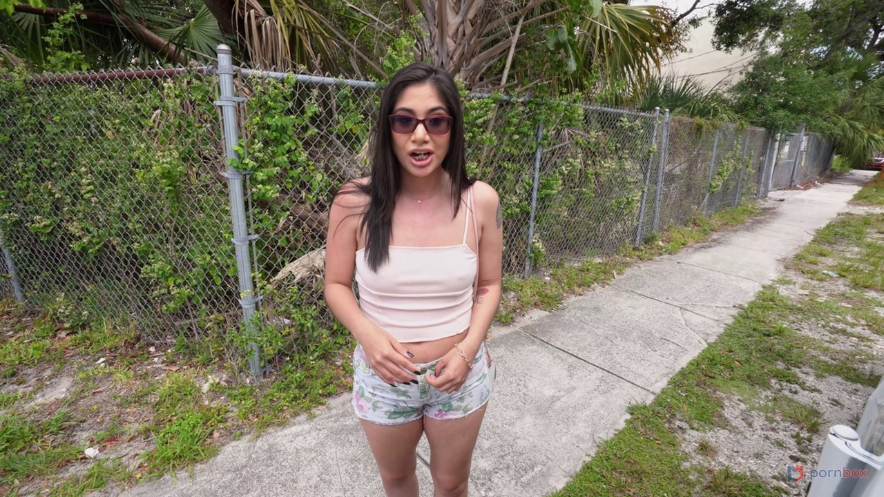 Kinky teen in glasses Lucy Sunflower enters a van and gets blacked hard porno foto #425148181