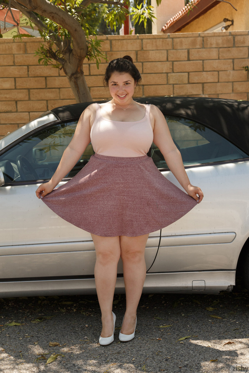 Curvy girlfriend Carolina Munoz shows her fat ass and lacy white undies porn photo #424206932