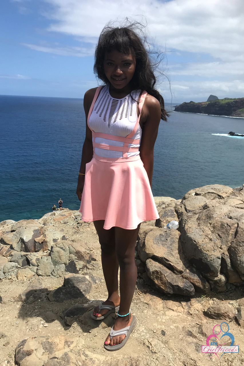 Cute Ebony Girlfriend Noemie Bilas Strips Poses In Her Vacation Compilation