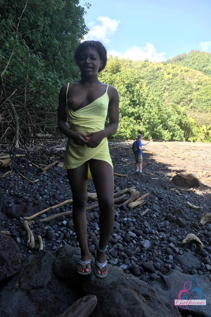 Cute Ebony Girlfriend Noemie Bilas Strips Poses In Her Vacation Compilation