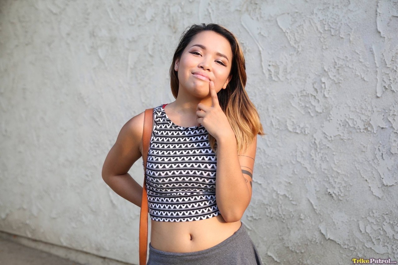 The amateur Asian Asian Riley Lacay presents her breasts and gives head before sexual intercourse.