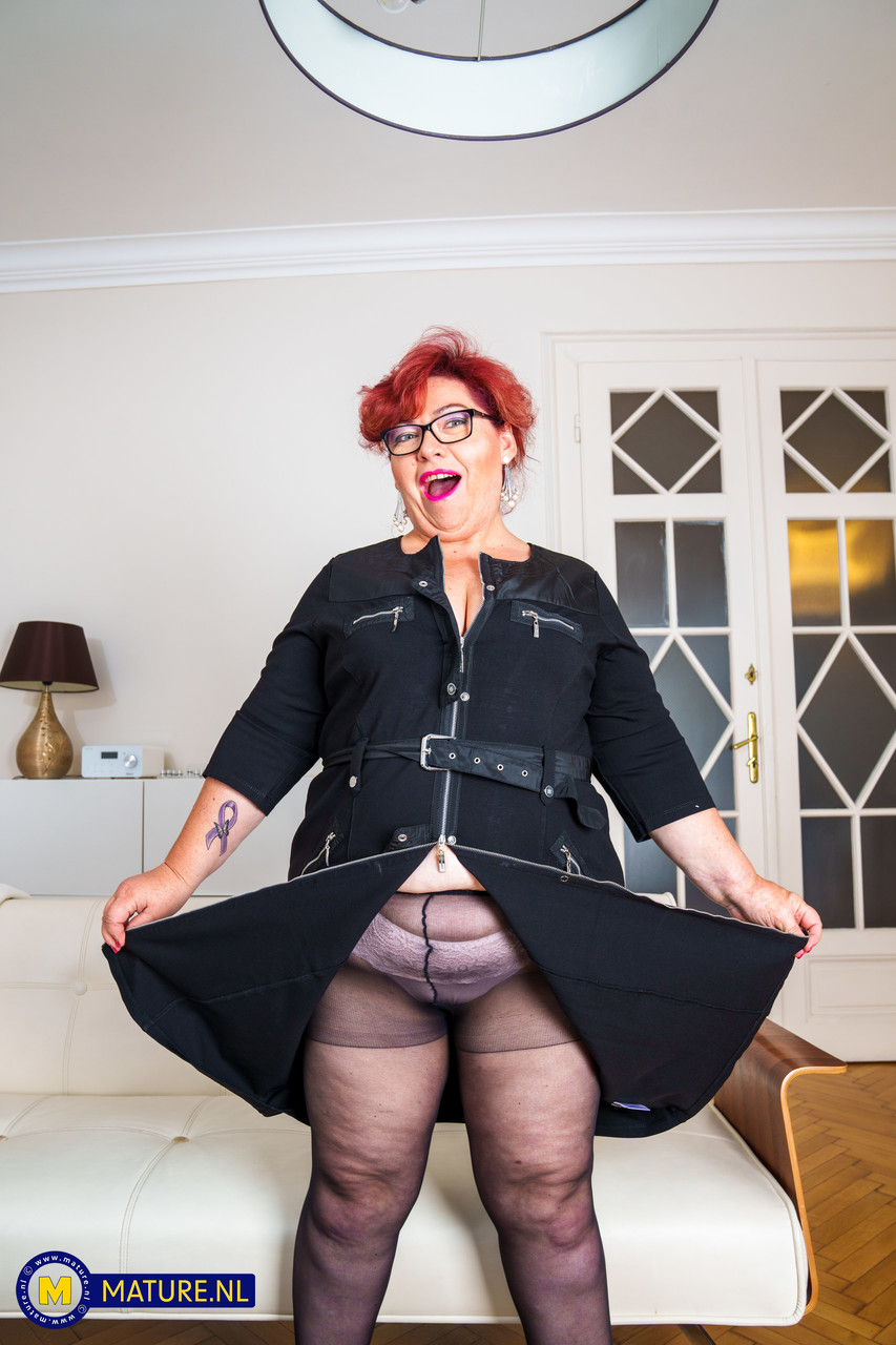 Mature Bbw Mirjam Unveils Her Big Fat Ass In Pantyhose And Panties