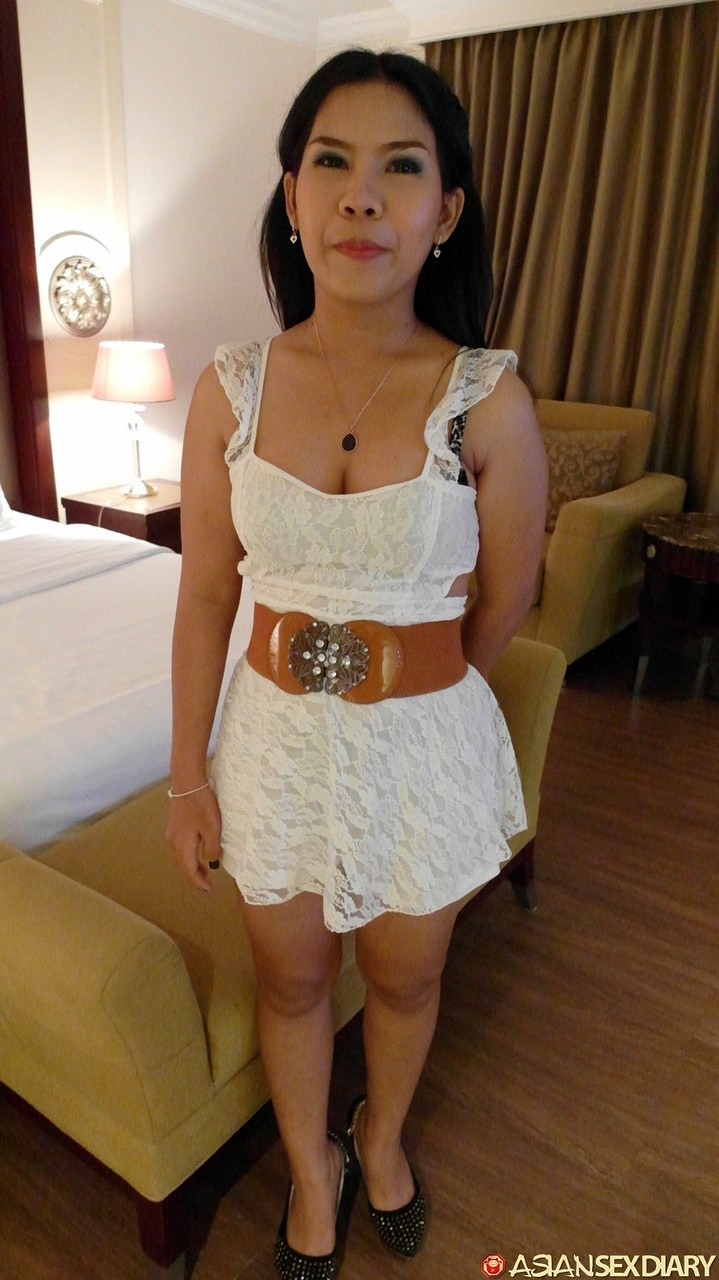 Dark Haired Thai Cutie Bridget Gets Her Twat Stuffed Wearing A Shirt