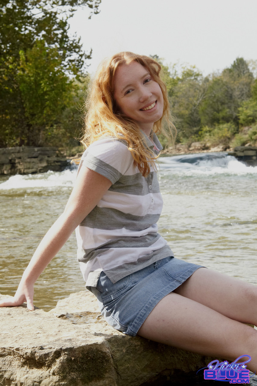American ginger Nicki Blue stripping naked and posing nude by the river photo porno #423681170 | Pornstar Platinum Pics, Nicki Blue, Outdoor, porno mobile